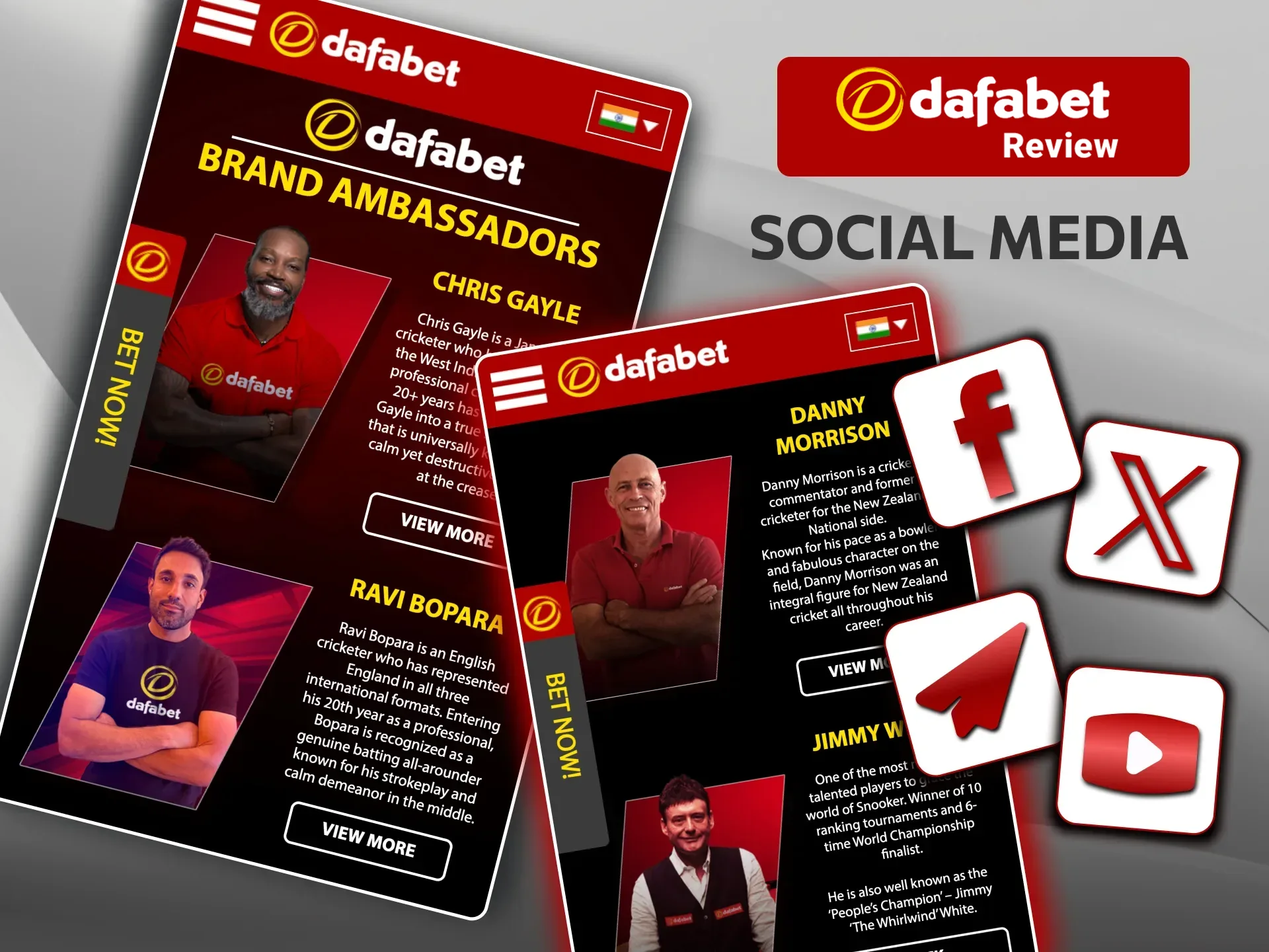 Follow Dafabet on Facebook, X, Telegram, and YouTube for the latest ambassador news.