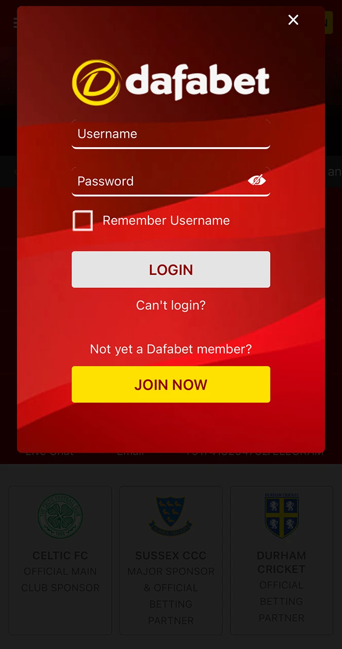 Check that you have entered the correct data required to log in to your Dafabet account.
