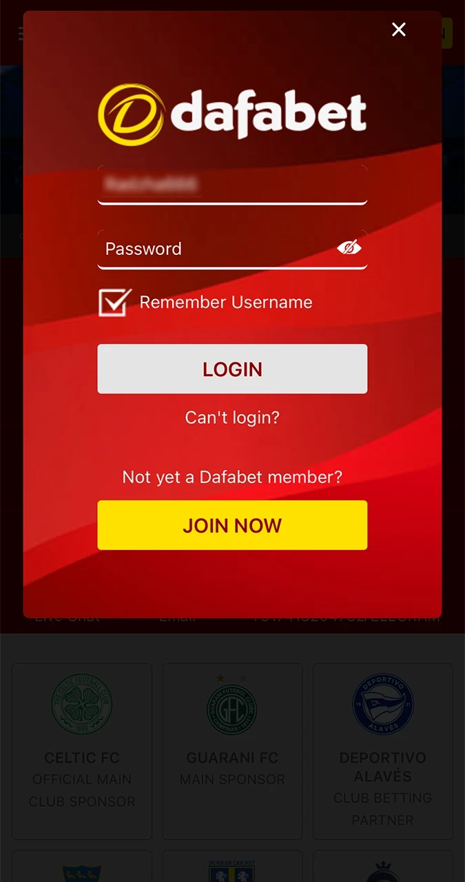 Login to launch the Aviator game on the Dafabet website.