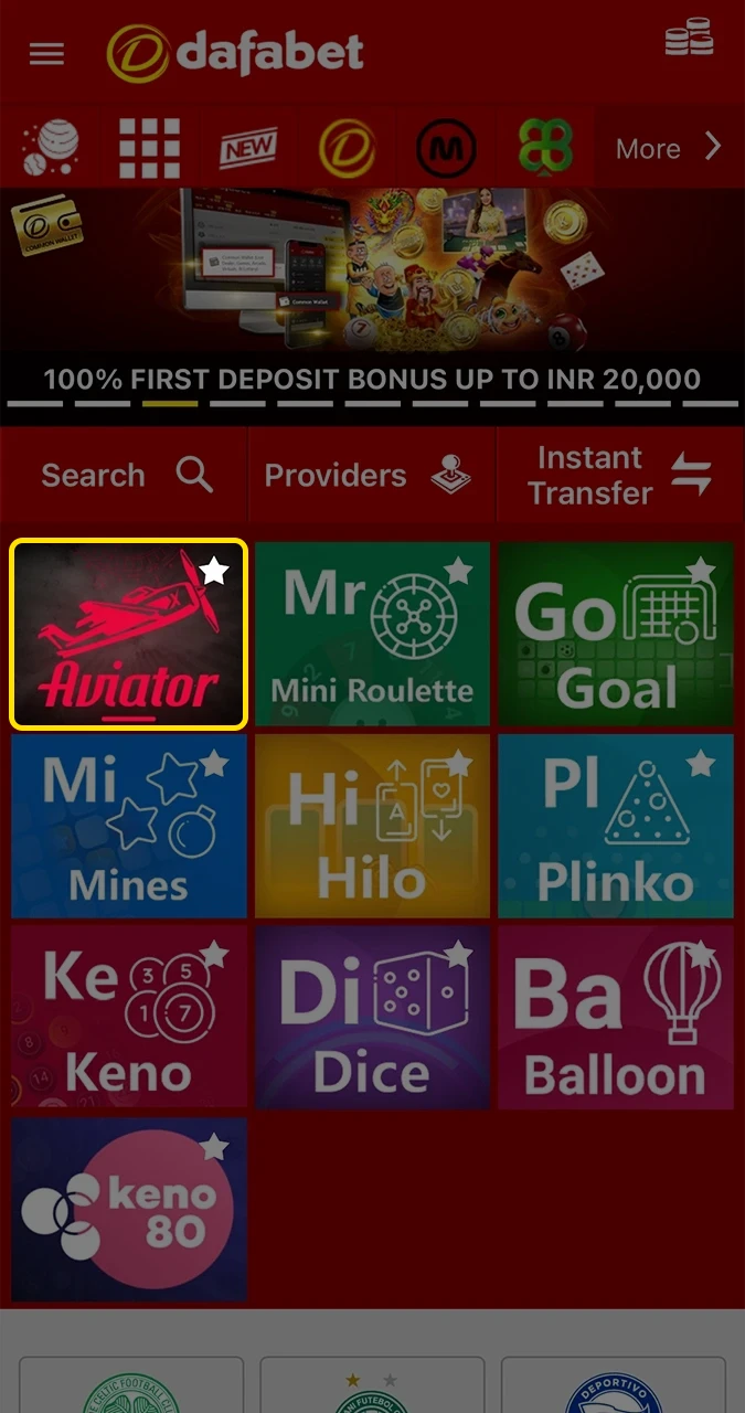 Launch the Aviator game from Dafabet Casino and wait for it to fully load.