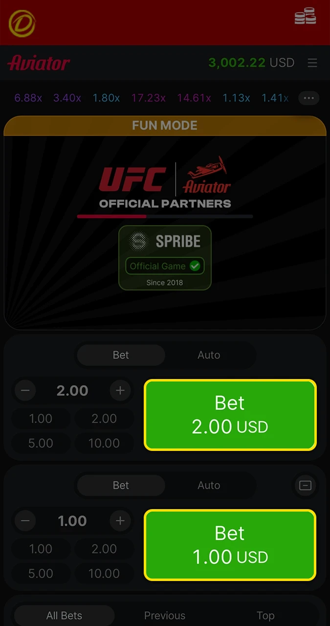 Wait for the round to start in the Aviator game from Dafabet Casino and confirm your participation by placing a bet.