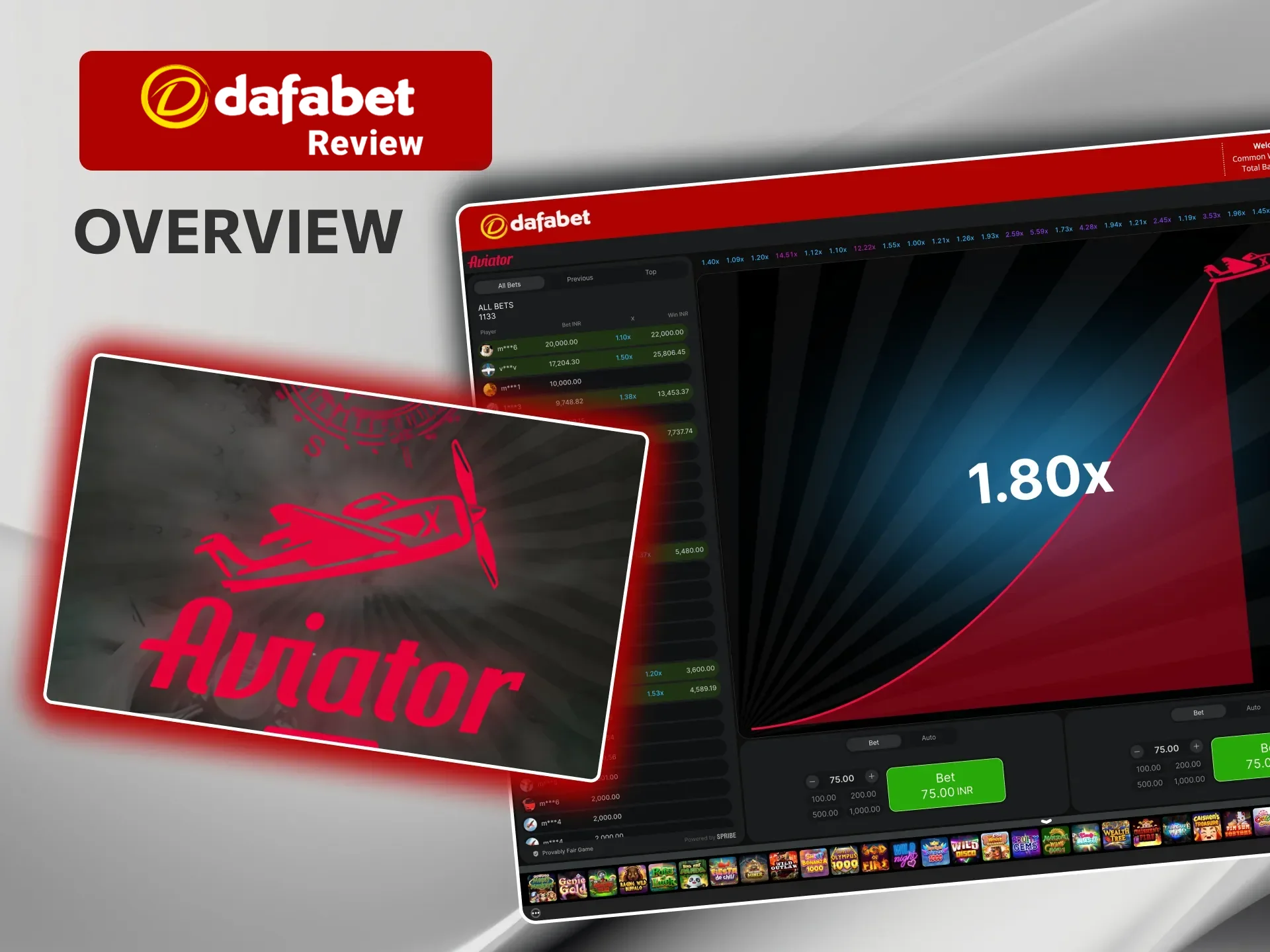 Spribe's Aviator combines simple rules, tension and opportunities for high payouts at Dafabet.