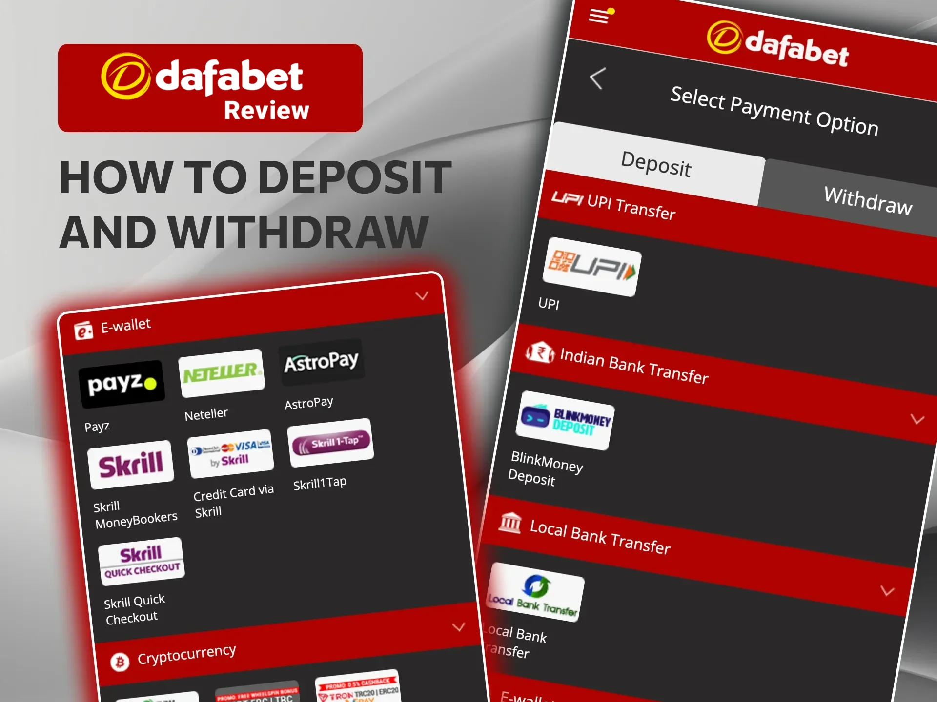 Enjoy seamless deposits and withdrawals at Dafabet Casino.