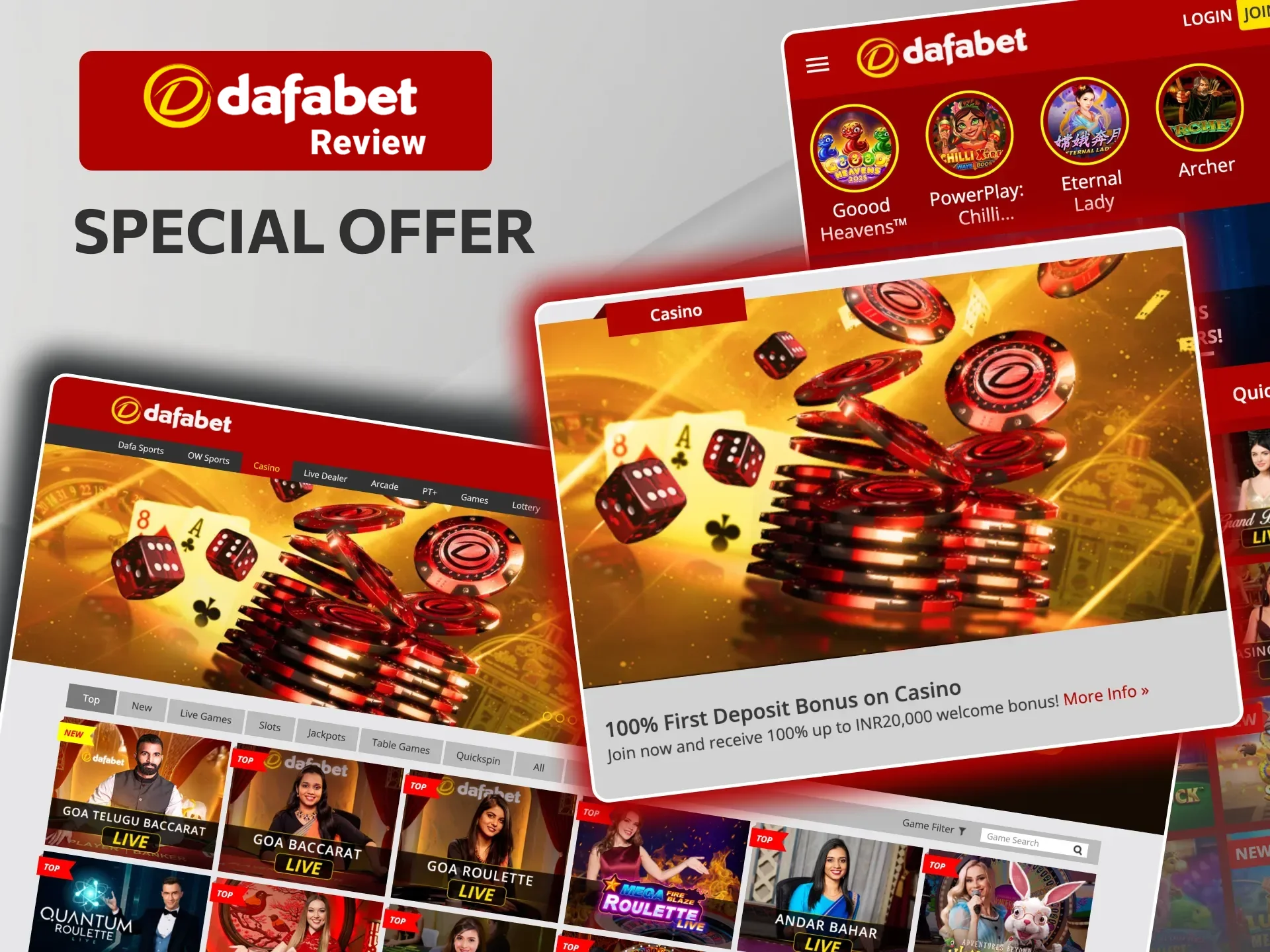 Dafabet offers a generous Welcome Bonus, 100% match on your first deposit.