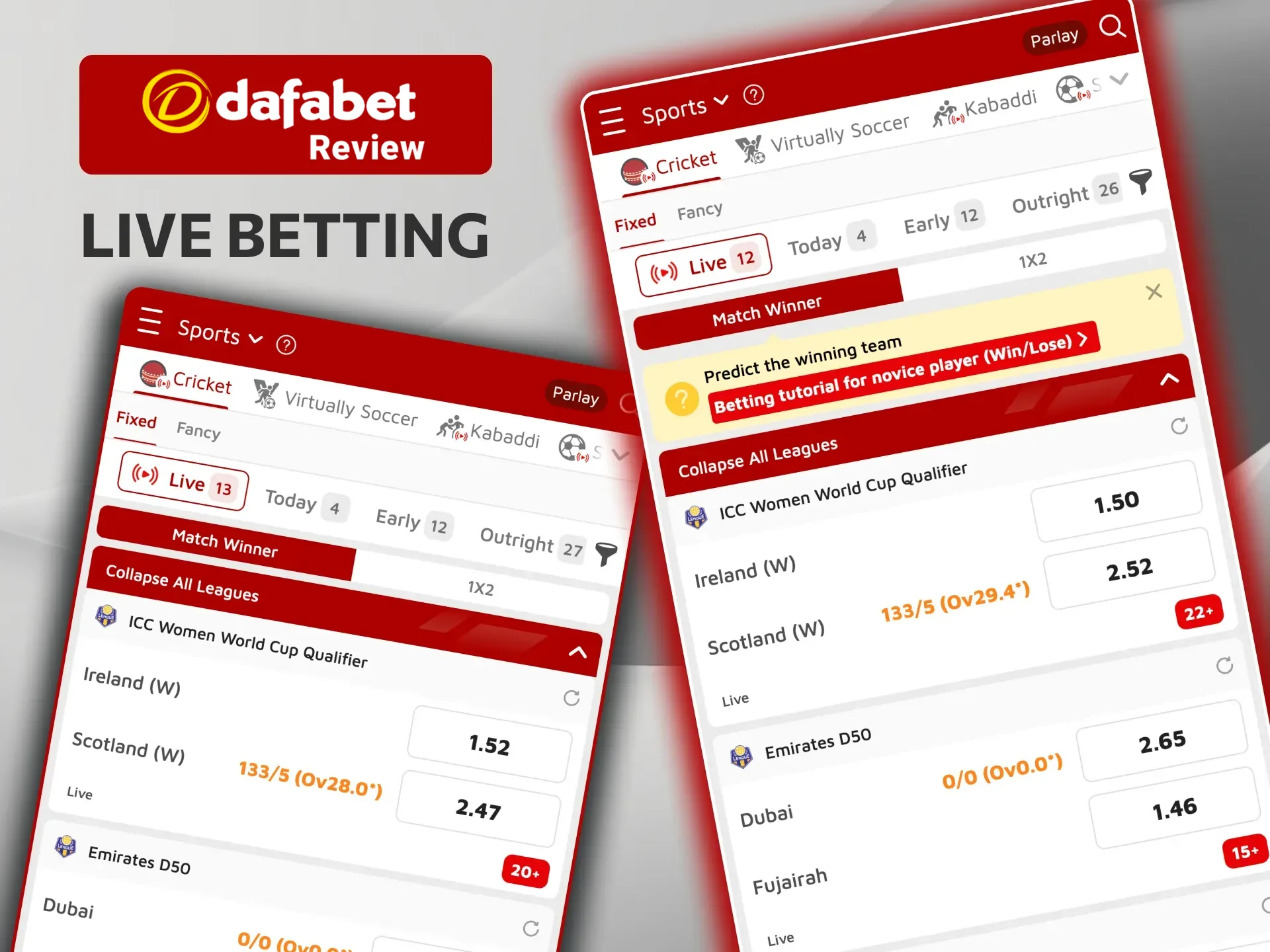 Bet on live cricket matches at Dafabet with dynamic odds and real-time predictions.