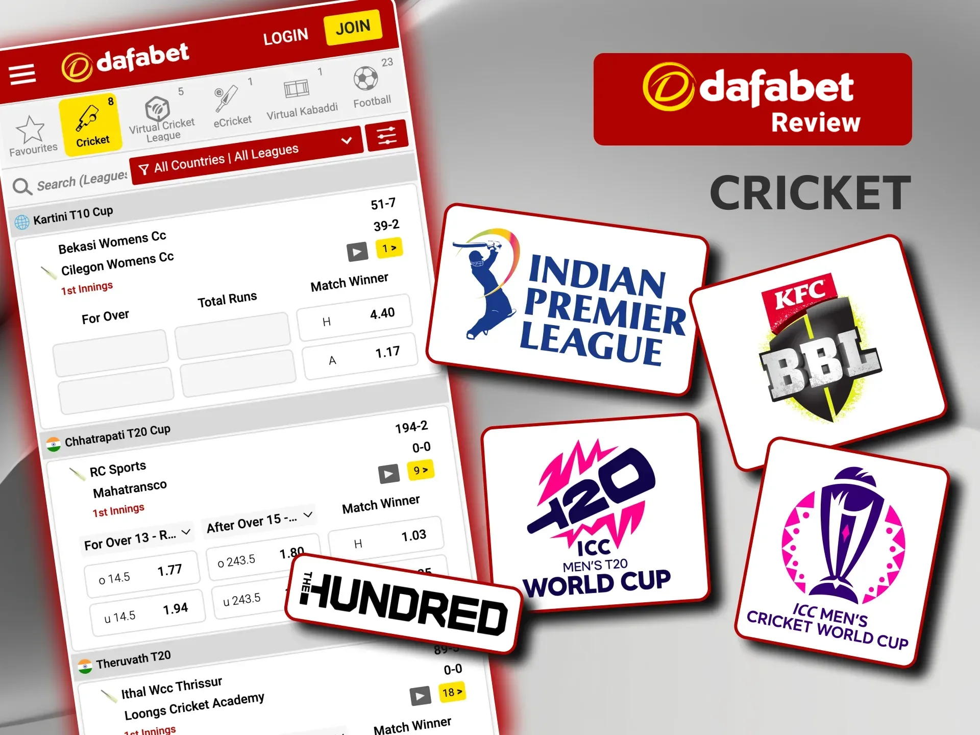 Experience premium cricket betting at Dafabet Casino with exciting match options.