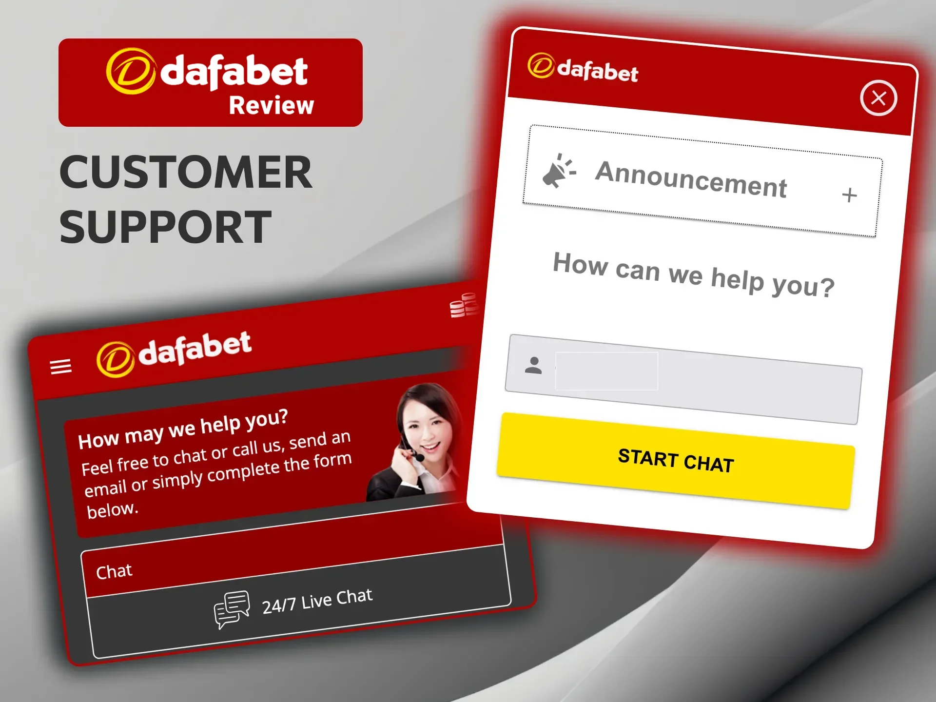 Reach Dafabet Casino’s support team via email, live chat, or 24/7 hotline.