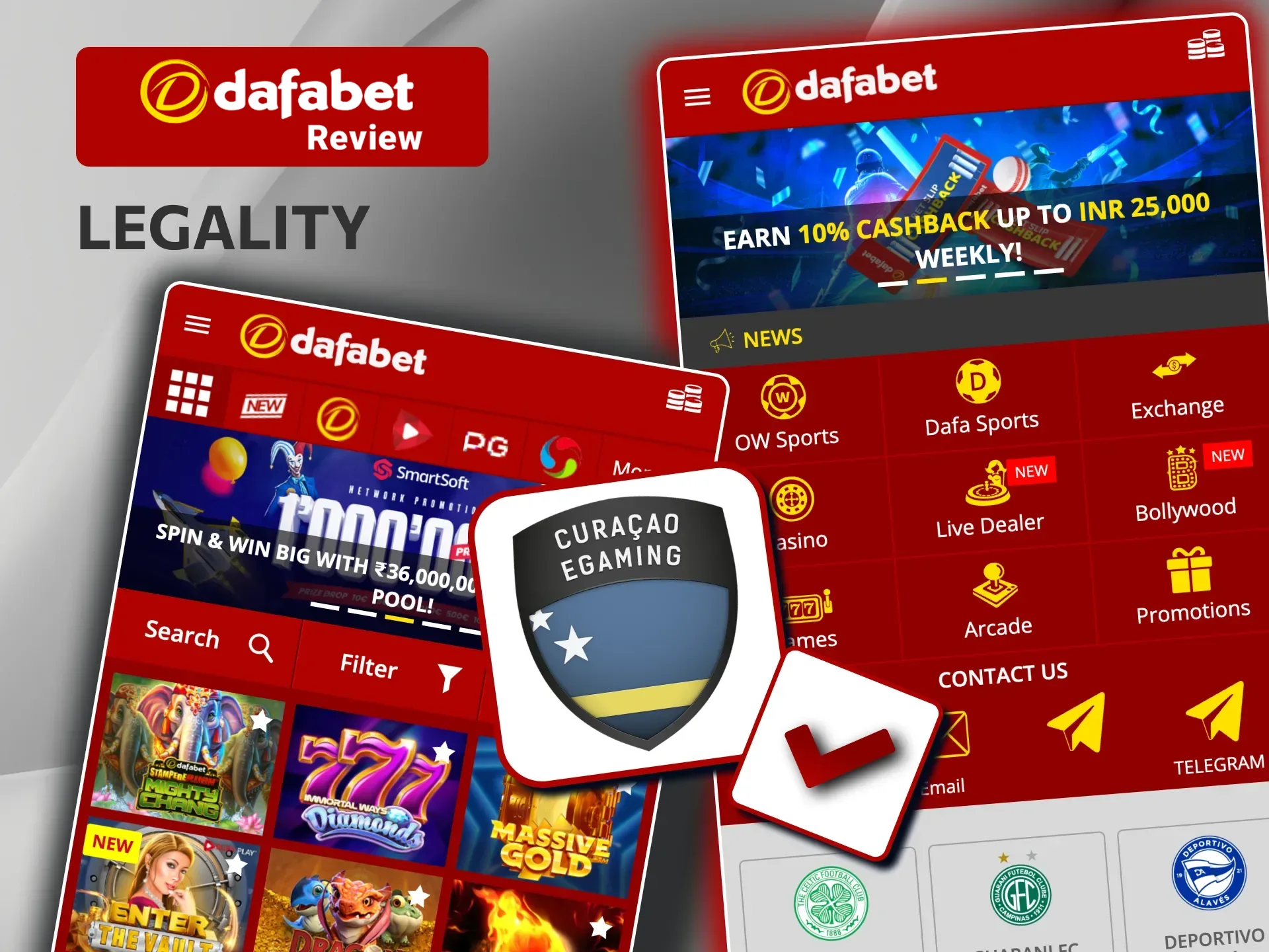 Dafabet operates legally in India under a Curacao Gaming License with secure encryption.