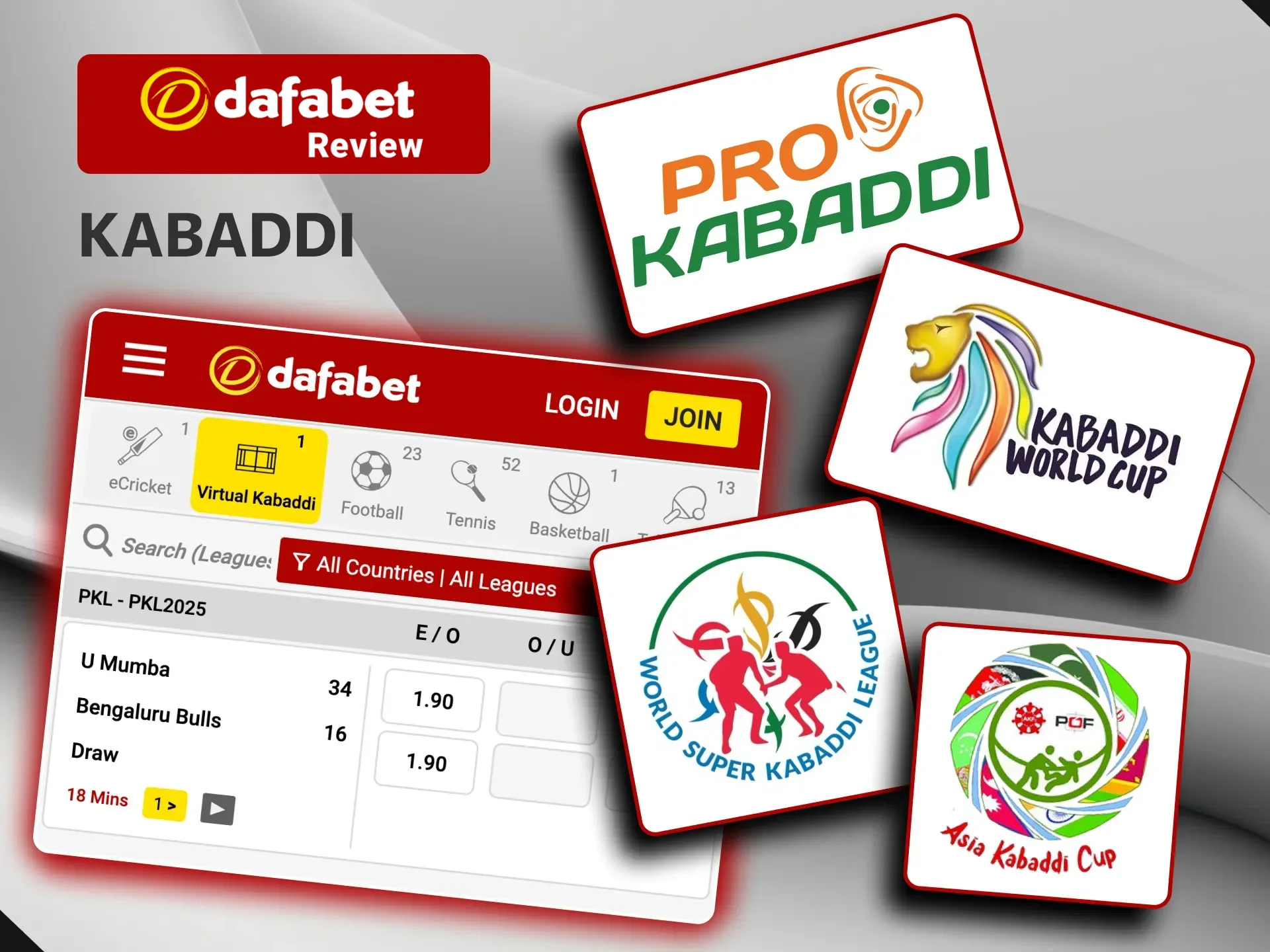 Place bets on kabaddi matches at Dafabet Casino with competitive player odds.