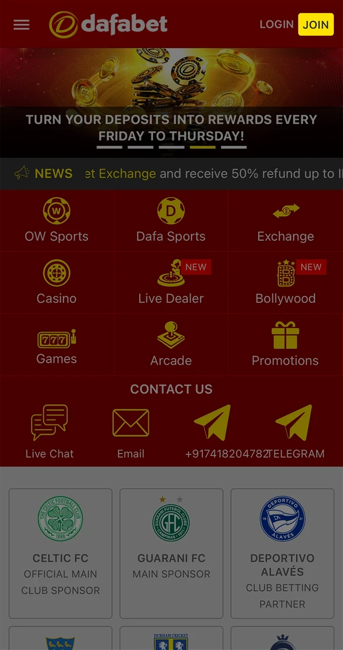 Select the yellow button on the Dafabet website to start registration.