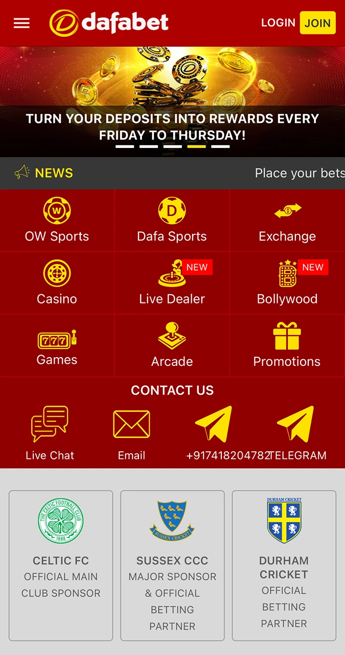 Explore the interface of the Dafabet app and proceed to a quick account registration.