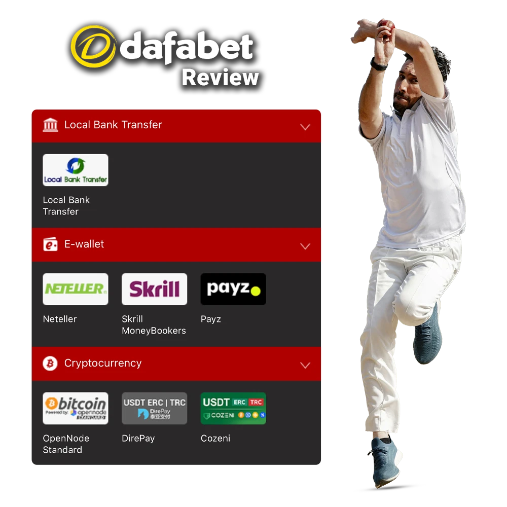 Use payment processors for instant withdrawals from Dafabet.
